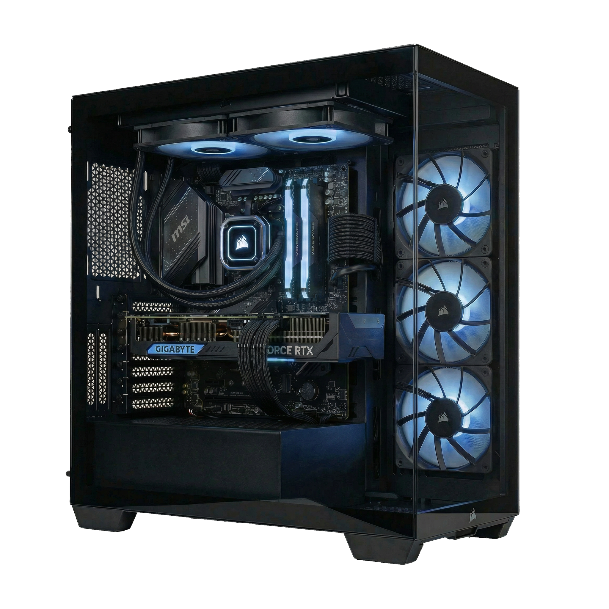 Image of CYPHER VULCAN - PC Gaming i7 14700K 20 Core, RTX 5070 12GB, RAM 32Gb DDR5 6000Mhz, SSD Nvme 1000GB, Dissipatore a liquido 360mm, Alimentatore 850w